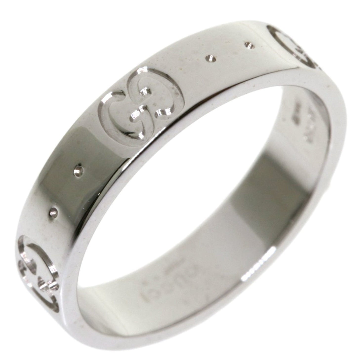 Gucci Icon Ring # 8 K18 White Gold Ladies
