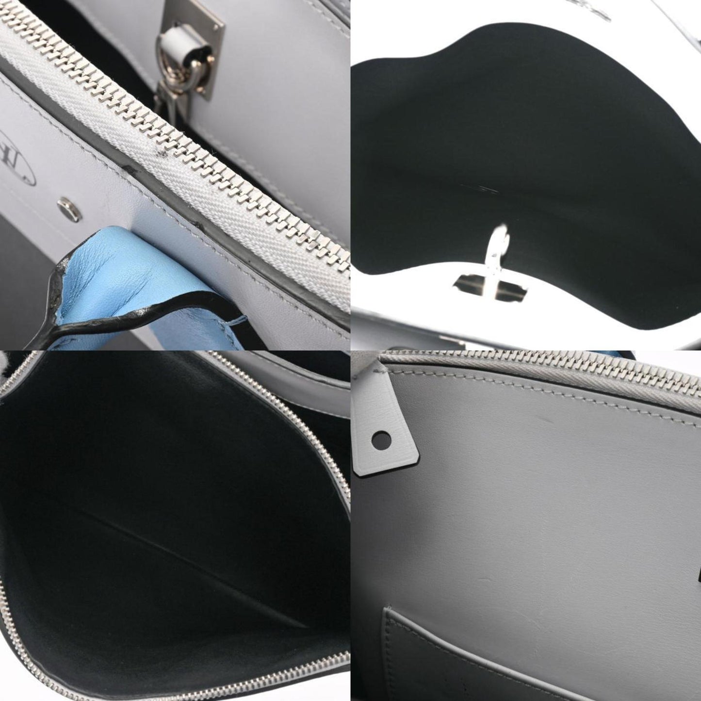 LOUIS VUITTON City Steamer MM Black Gray Blue M42435 Ladies Calf Bag