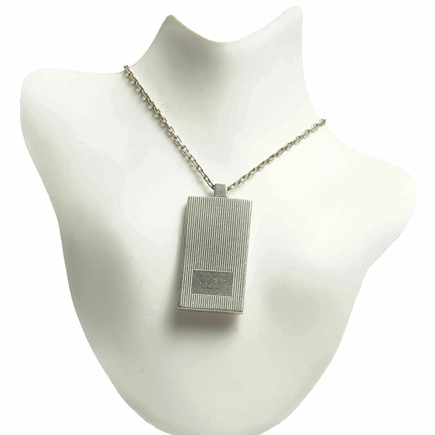 Gucci Plate Necklace Silver Metal Ladies GUCCI