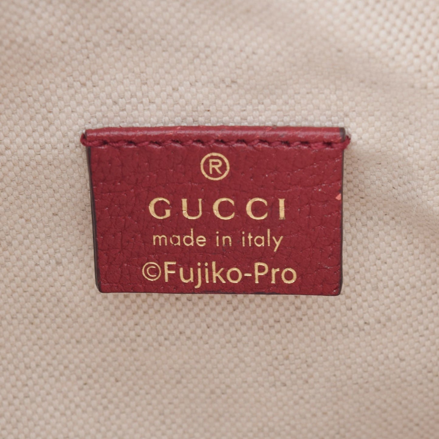 Gucci Doraemon Collaboration Mini Type Beige/Red 647801 Women's PVC/Calf Shoulder Bag