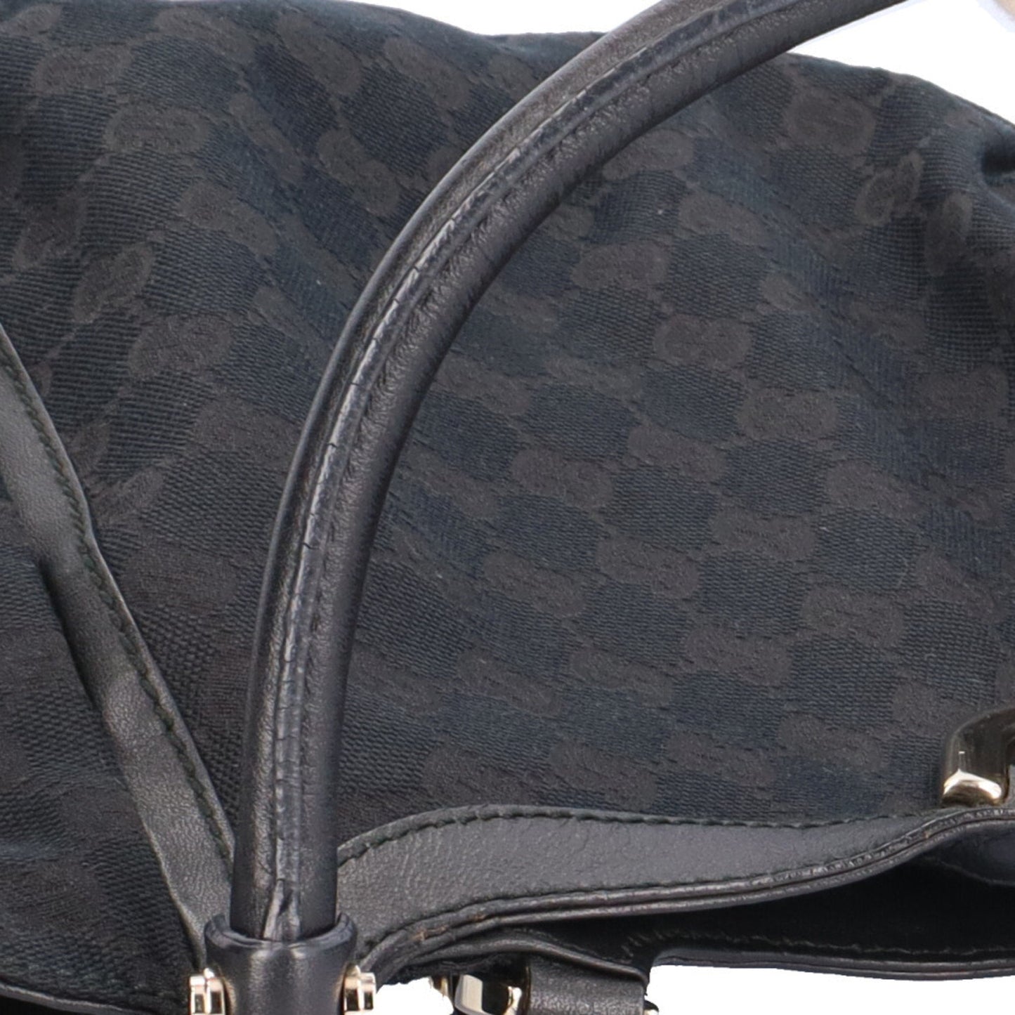 GUCCI Abbey GG Campus Shoulder Bag Canvas Black Women's