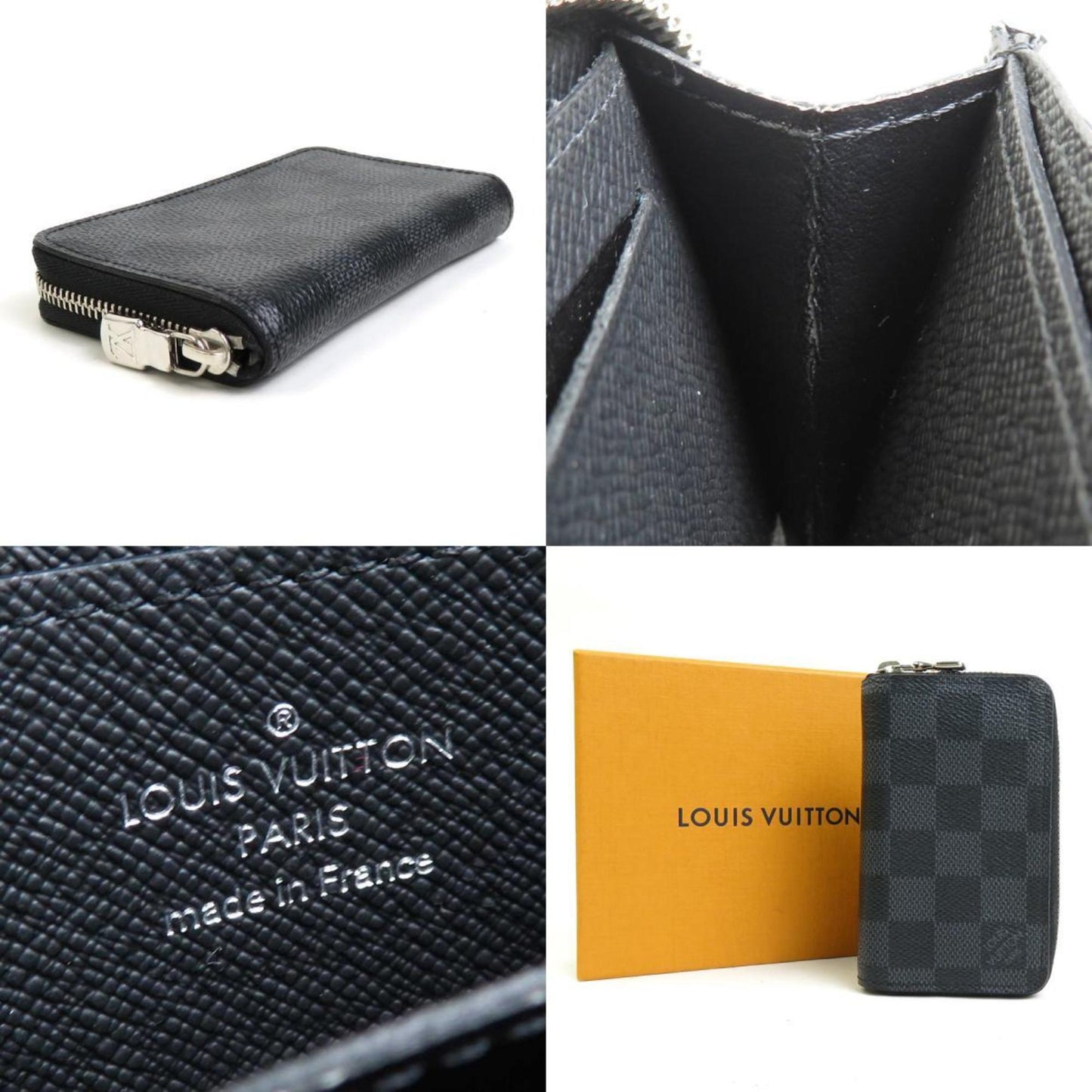 LOUIS VUITTON Coin Case Damier Graphite Zippy Purse/Damier Black Men's N63076