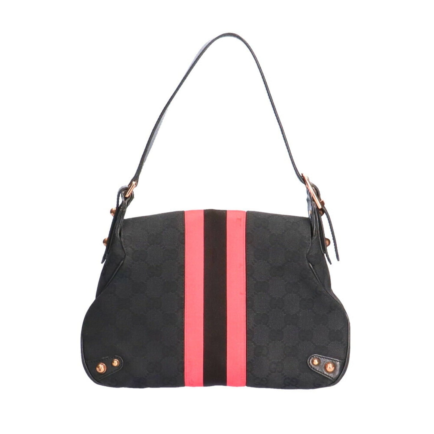 Gucci GG Horsebit Webbing Shoulder Bag Ladies