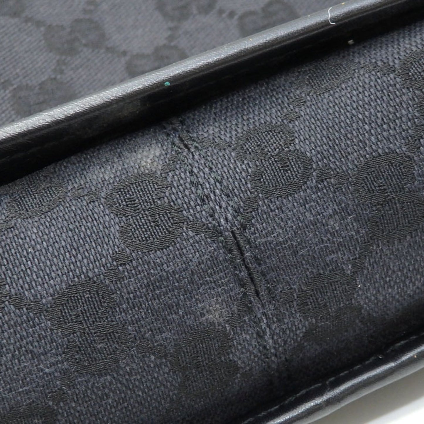 Gucci shoulder bag ladies black GG canvas leather 001 4205 001998