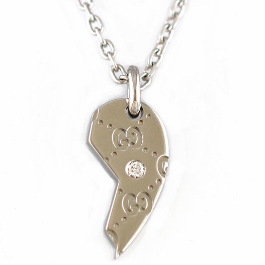 Gucci K18WG Necklace Diamond Icon 18K K18 White Gold Ladies