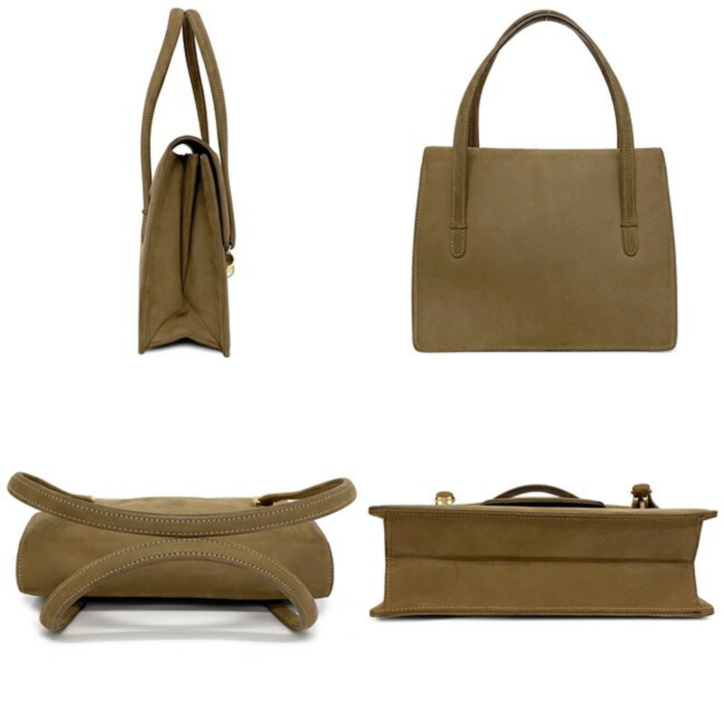 Gucci Handbag Beige Gold Histeria Suede GUCCI Flap Mini Bag Ladies