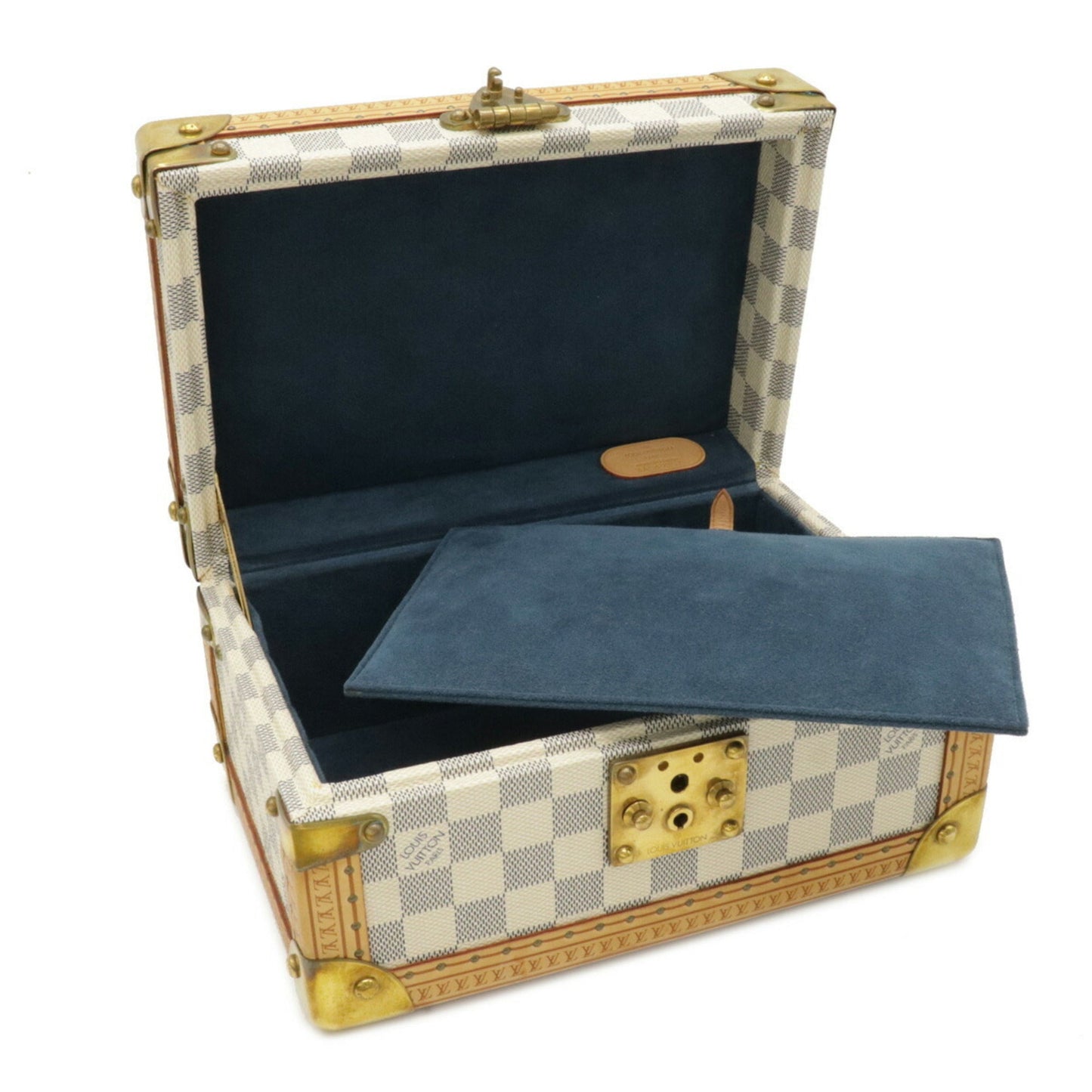 Louis Vuitton Damier Azur Coffret Tresor 24 Makeup Box Case Hard Trunk SP Order
