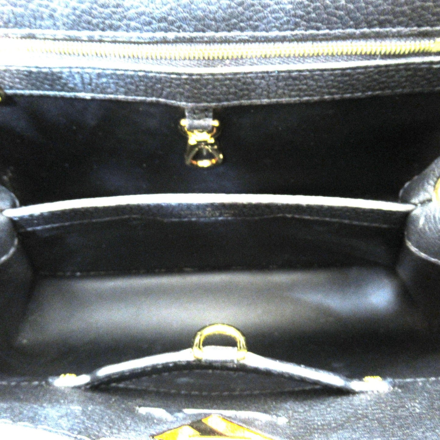 LOUIS VUITTON CapucineBB2way Shoulder Bag Black enamel Taurillon Clemence leather/snake M59269