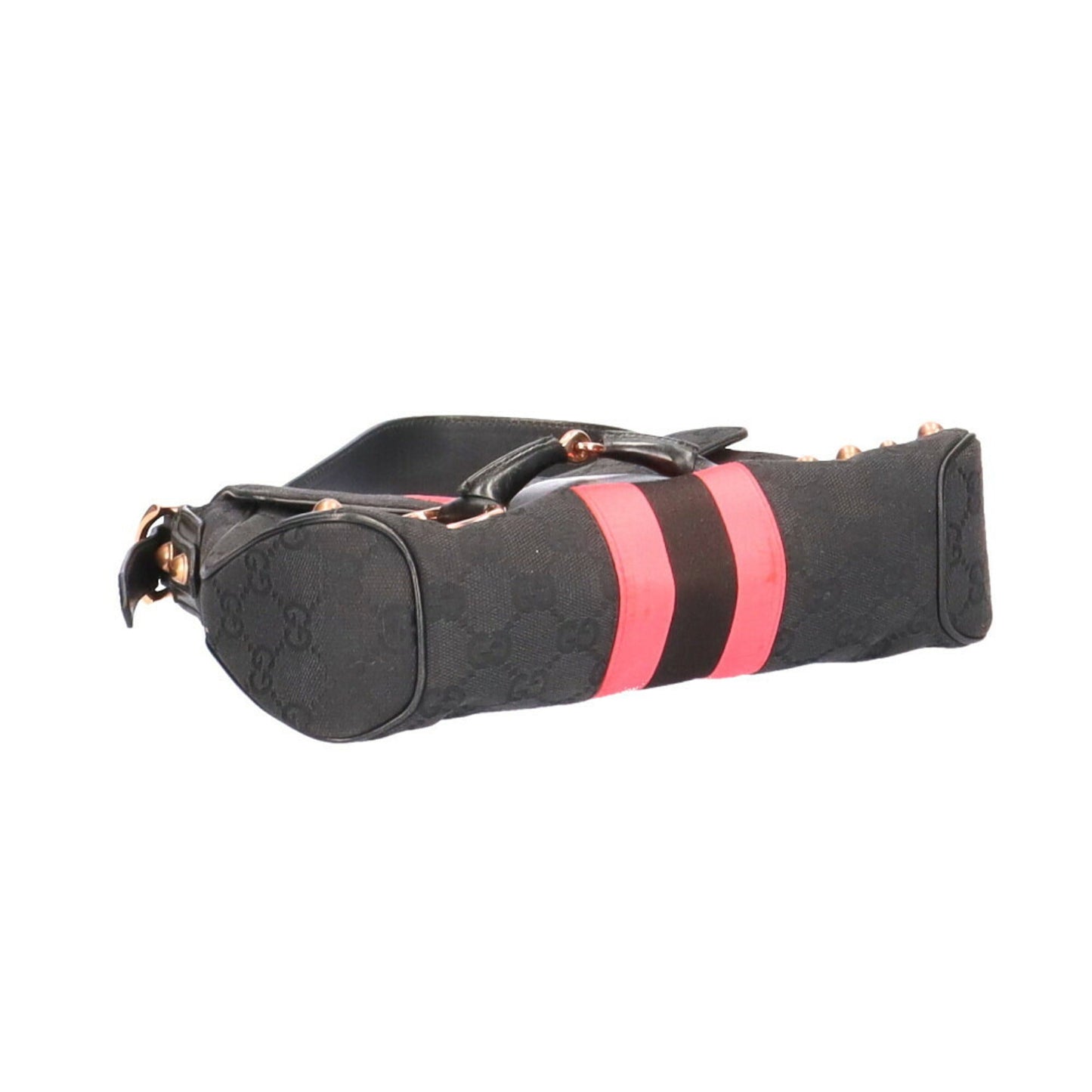 Gucci GG Horsebit Webbing Shoulder Bag Ladies