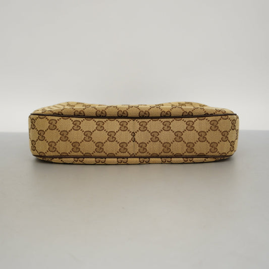 GUCCIAuth  Sherry Line Shoulder Bag 145757 Women's GG Canvas Beige,Brown