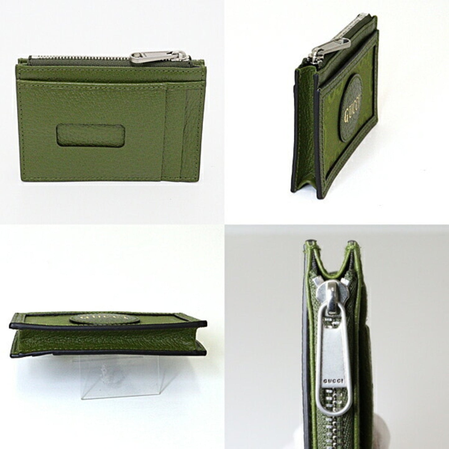 Gucci Card Case 635583 Forest Green GG Nylon