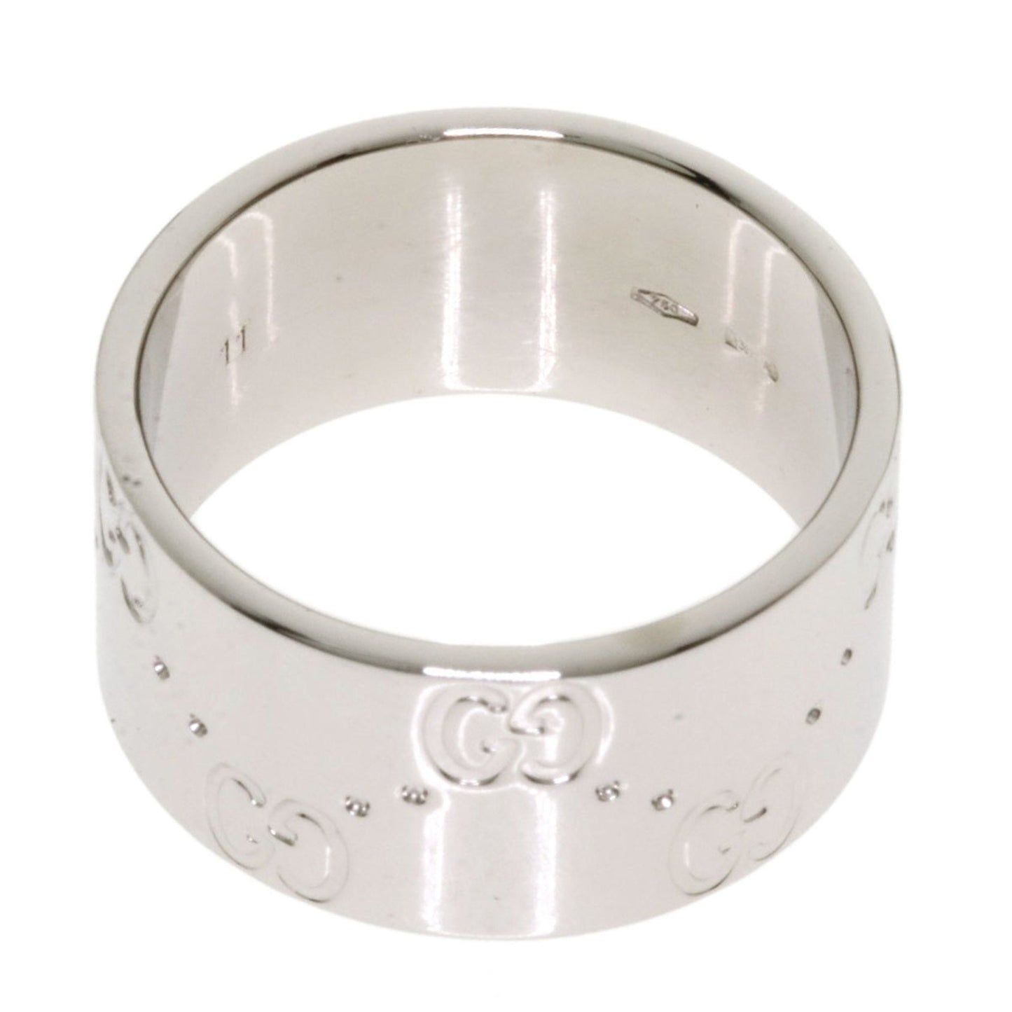 Gucci Icon Wide Ring K18 White Gold Ladies