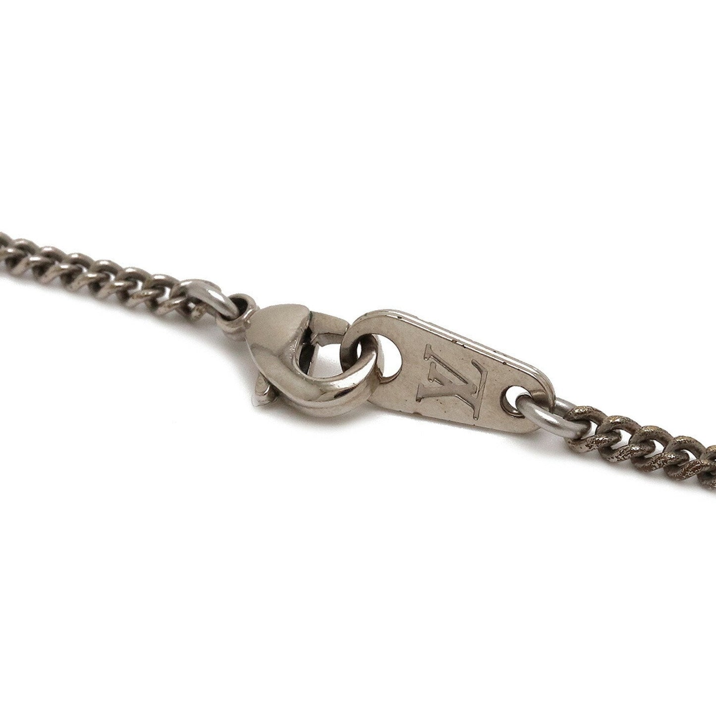 LOUIS VUITTON Collier LV Fluo Necklace Pendant Jaune Neon Yellow Metal Silver Color MP2143