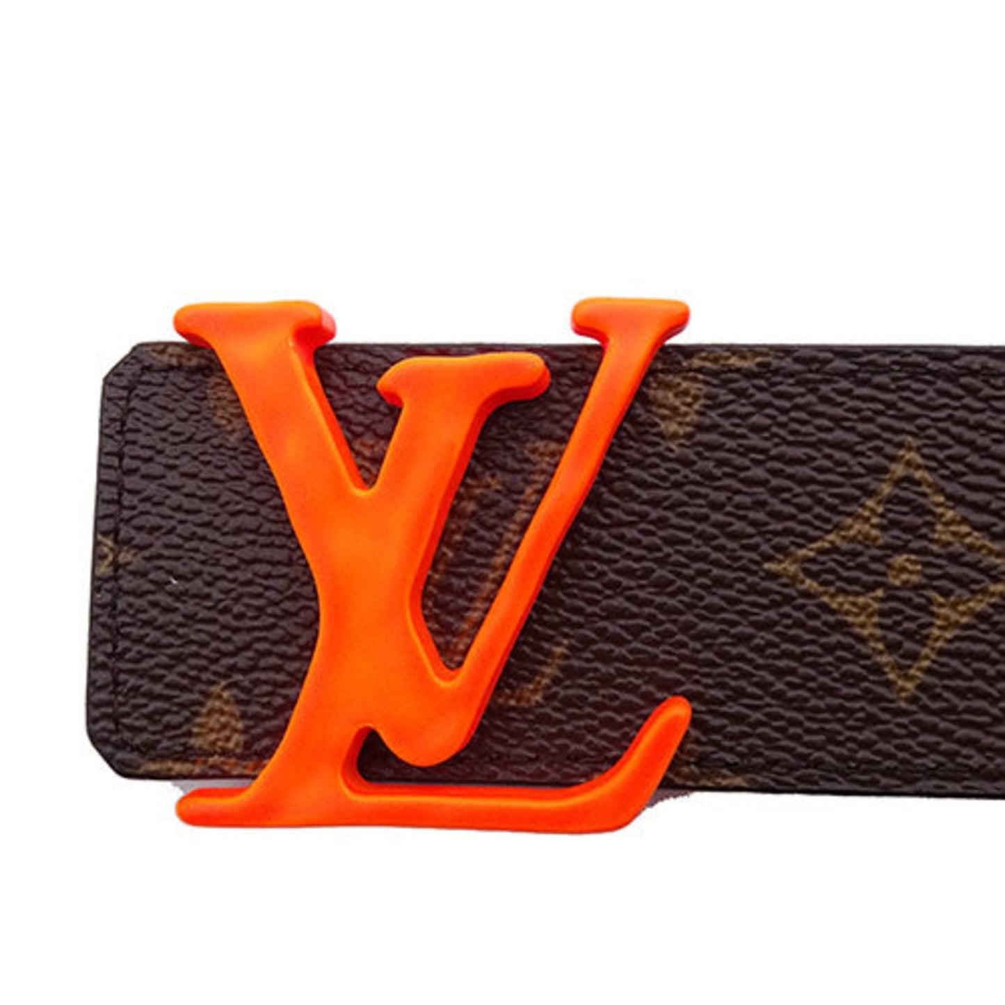 LOUIS VUITTON Belt Monogram Men's Sun Tulle LV Shape Orange MP216