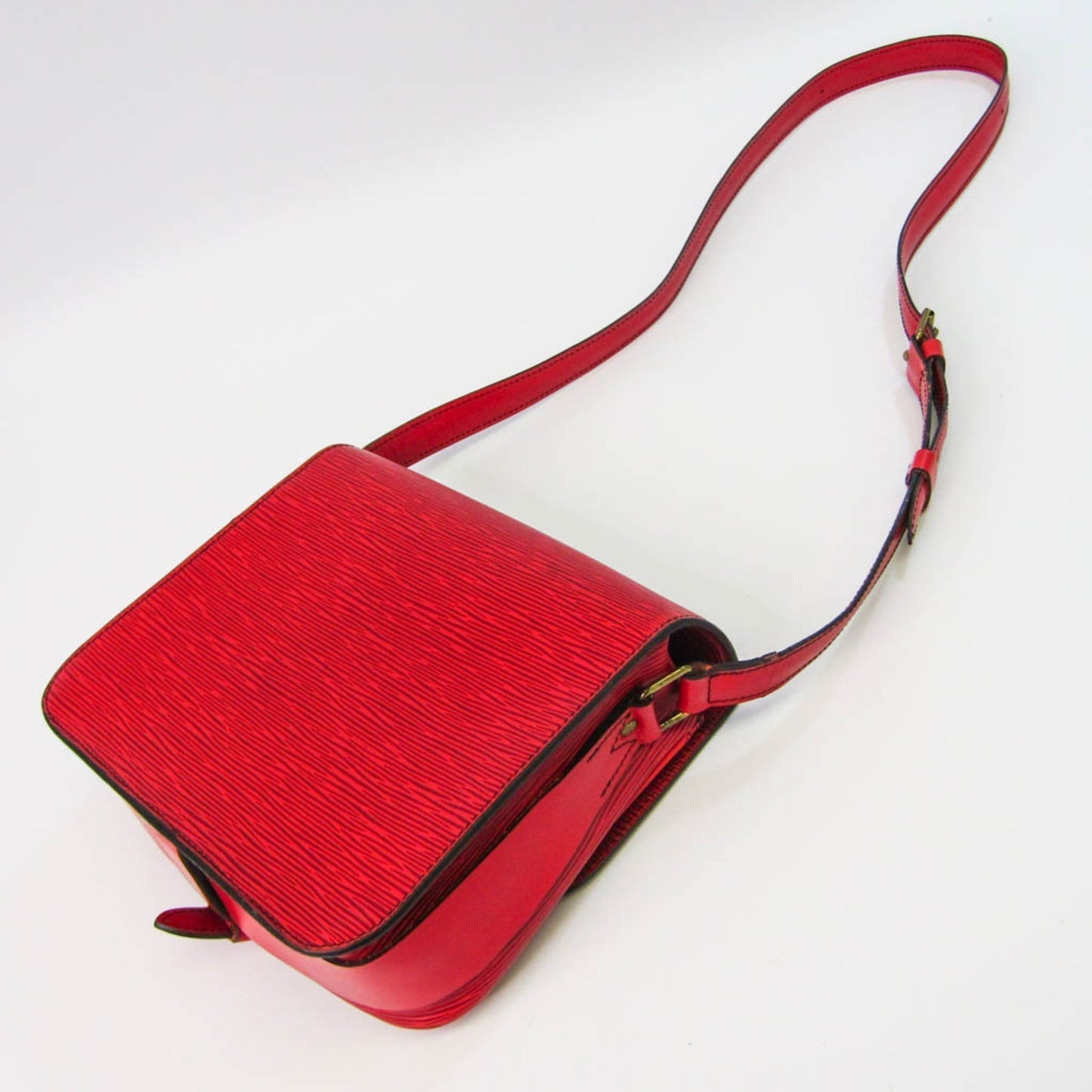 Louis Vuitton Epi Cartouchiere M52247 Women's Shoulder Bag Castilian Red
