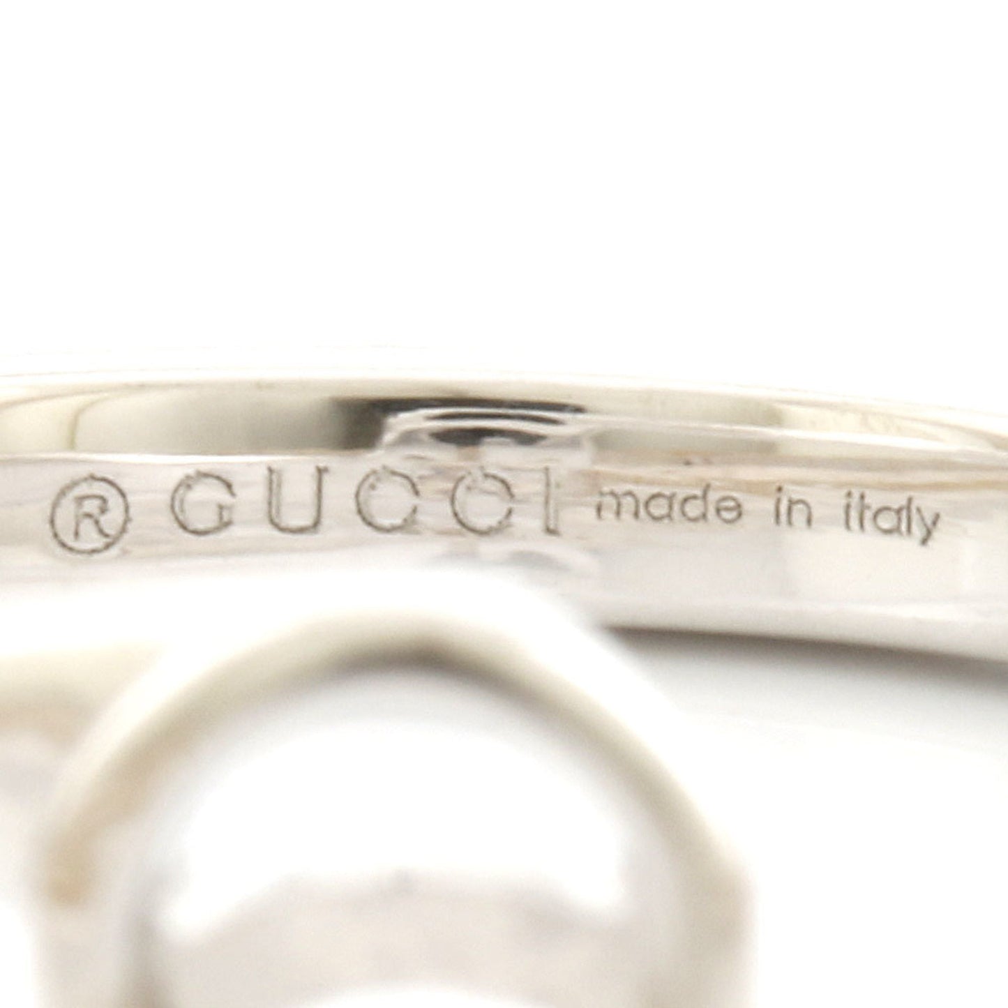Gucci K18WG Ring GG Running # 10 Silver Ladies 18K K18 White Gold