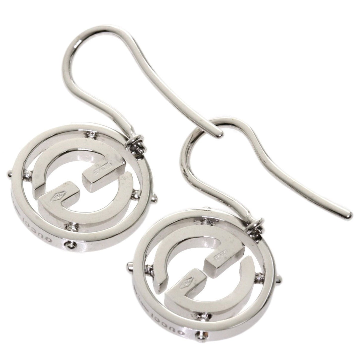 Gucci motif earrings K18 white gold ladies GUCCI