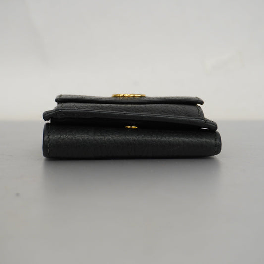 GUCCIAuth  GG Marmont Gold Hardware 523277 Women's Leather Wallet [tri-fold]