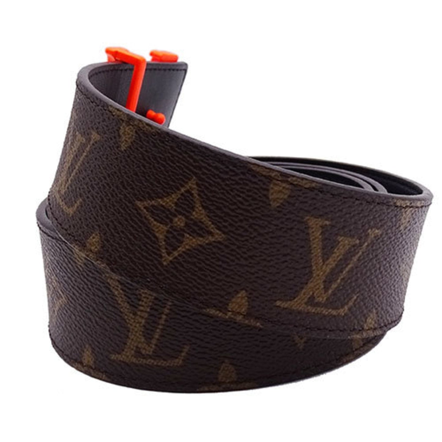 LOUIS VUITTON Belt Monogram Men's Sun Tulle LV Shape Orange MP216