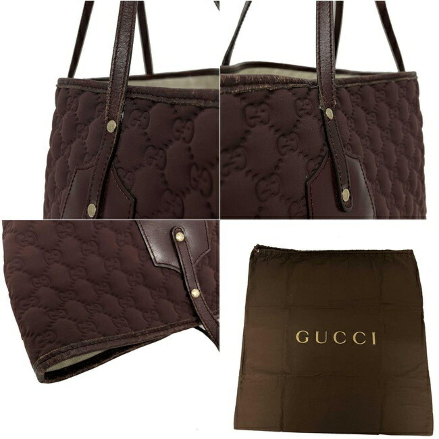 Gucci Tote Bag Jolly Large Wine Red GG Neopren 211975 502752 Nylon Canvas GUCCI Ladies Handbag