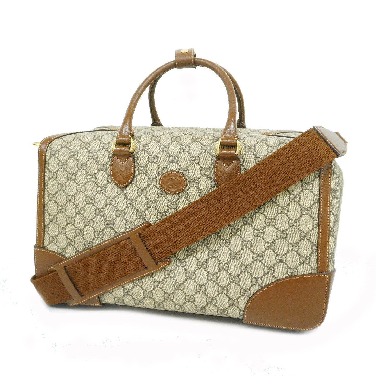 GUCCI  Interlocking G 322055 Unisex GG Supreme Boston Bag Beige,Brown
