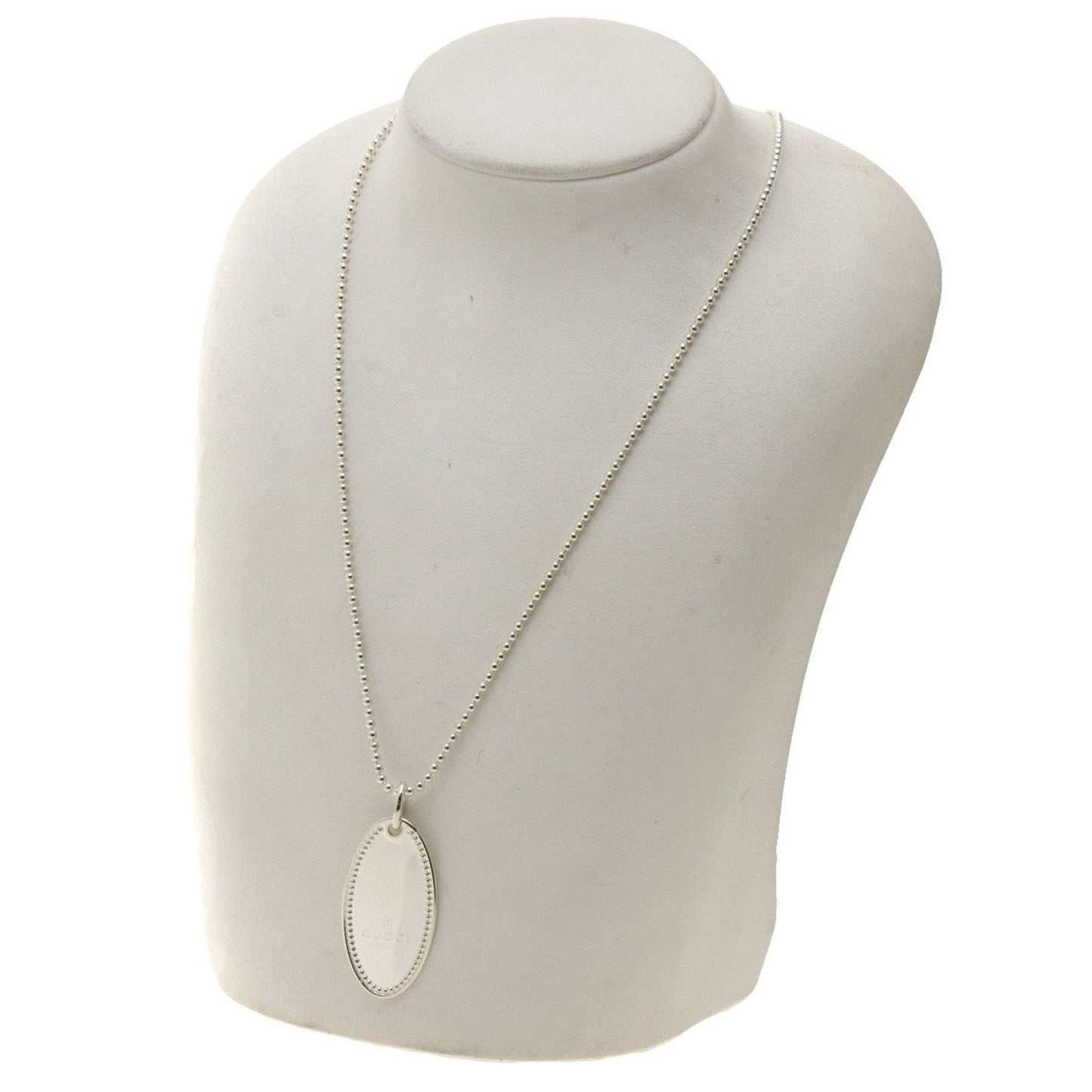 Gucci Plate Necklace Silver Ladies GUCCI