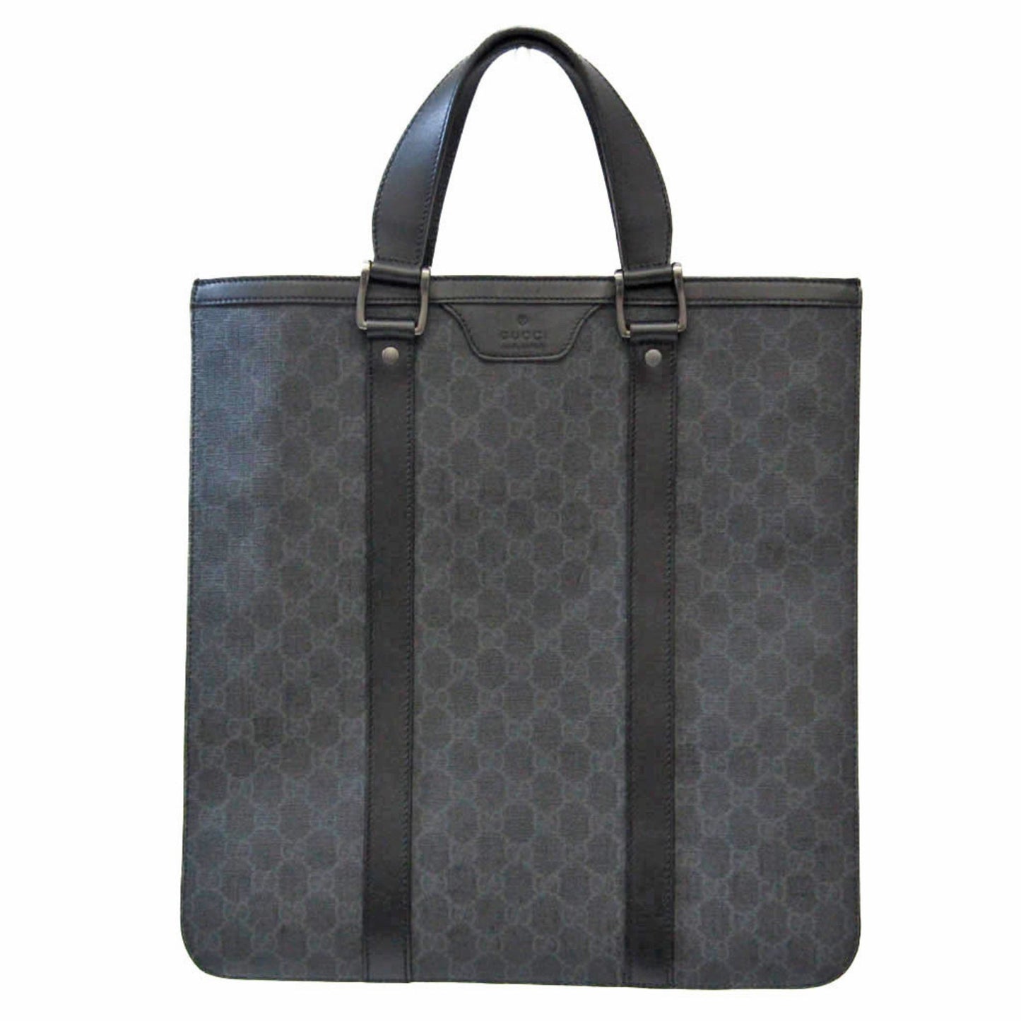 GUCCI GG Supreme 322072 Men's Coated Canvas Handbag,Tote Bag Black,Dark Gray