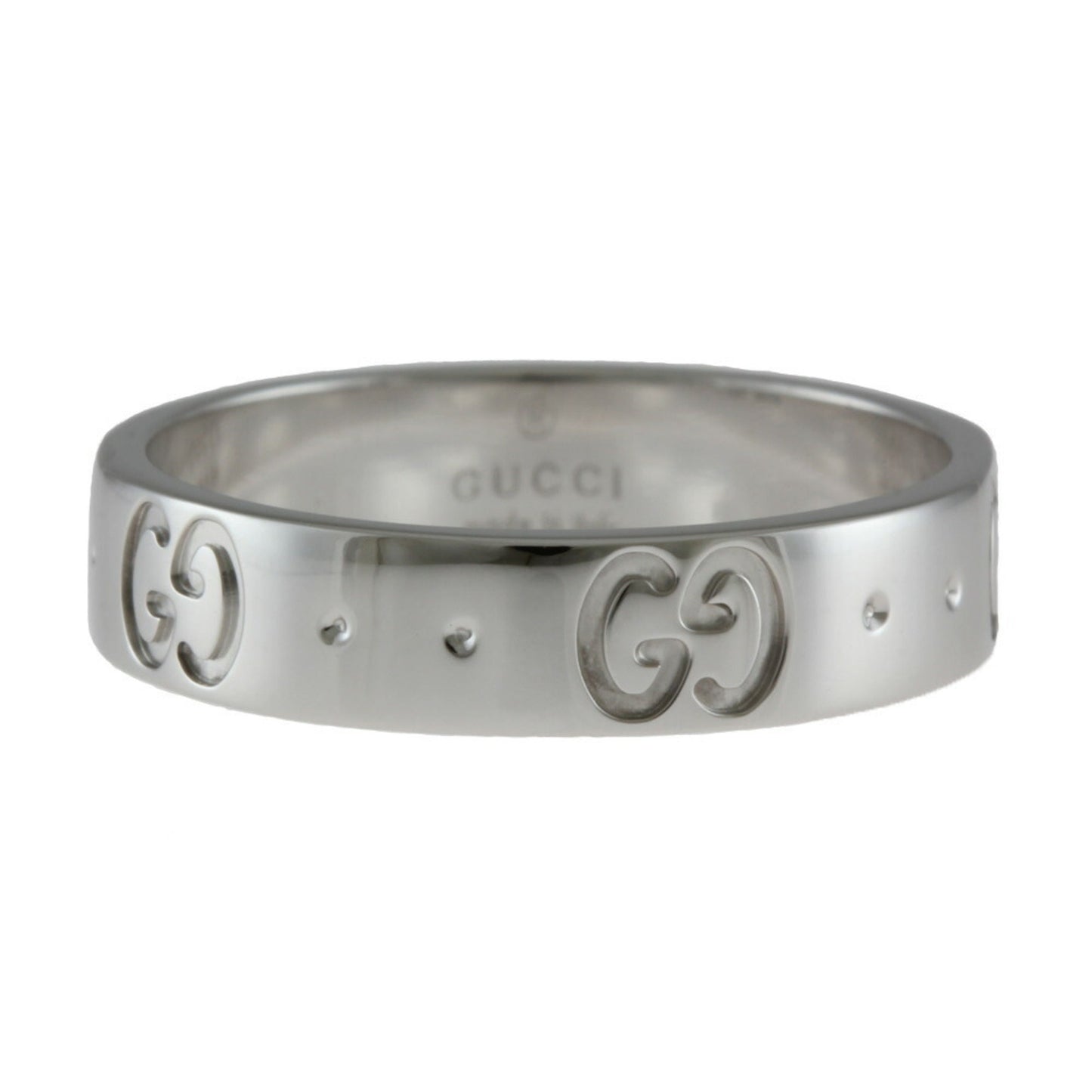 Gucci Icon Ring No. 7.5 18K K18 White Gold Women's