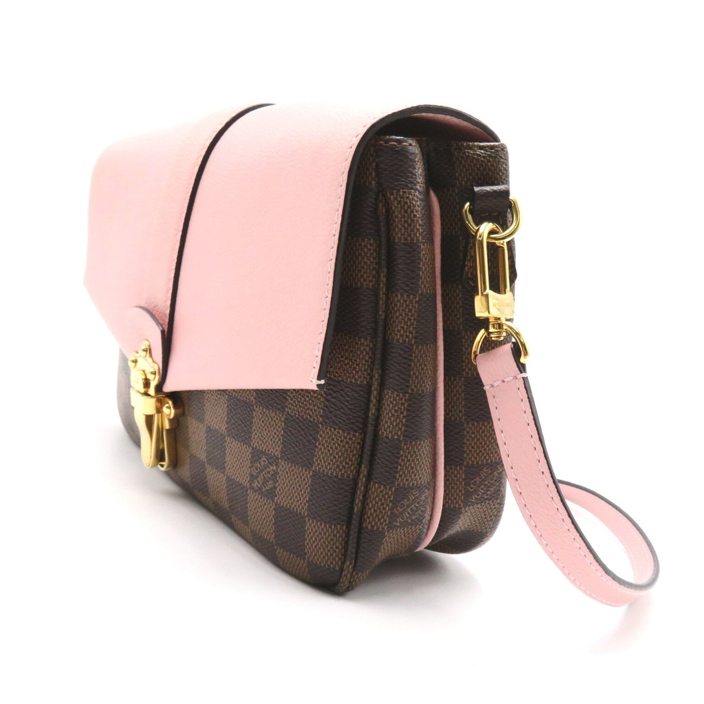 LOUIS VUITTON Brown Pink Magnolia Damier PVC coated canvas leather N44244