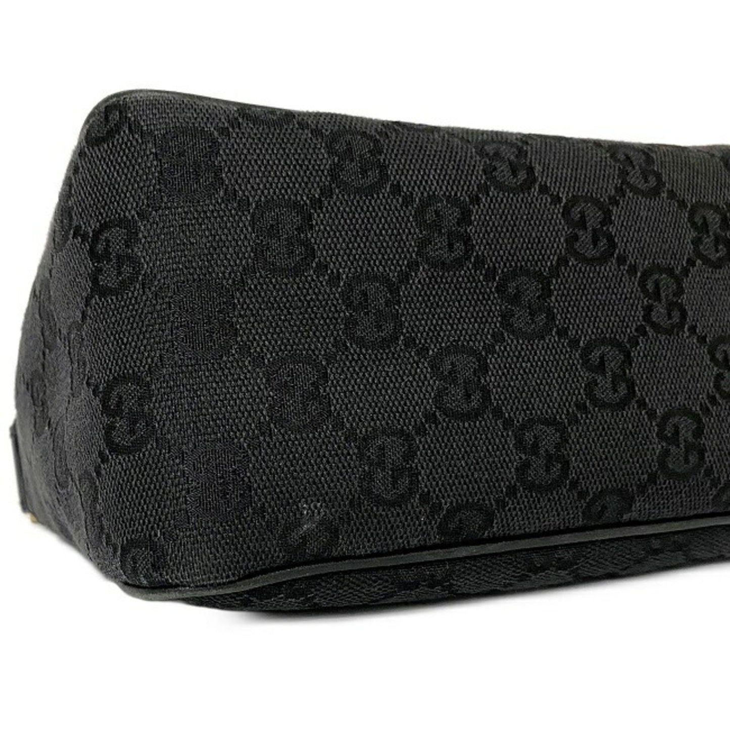 Gucci Handbag Black 106644 Canvas Leather GUCCI Women's Bag GG