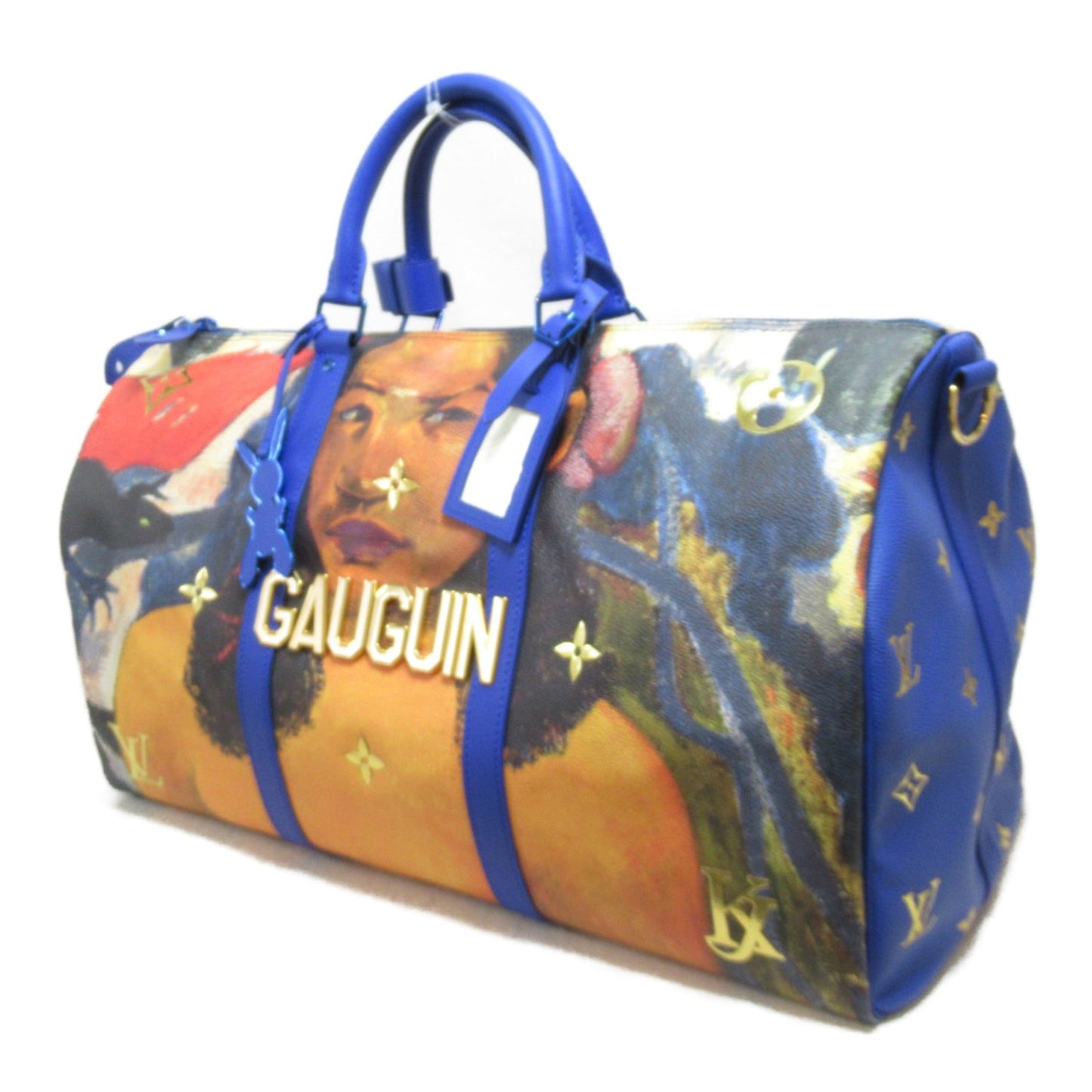 LOUIS VUITTON Gauguin Keepall Bandouliere 50 Boston Bag Blue PVC coated canvas Masters collection