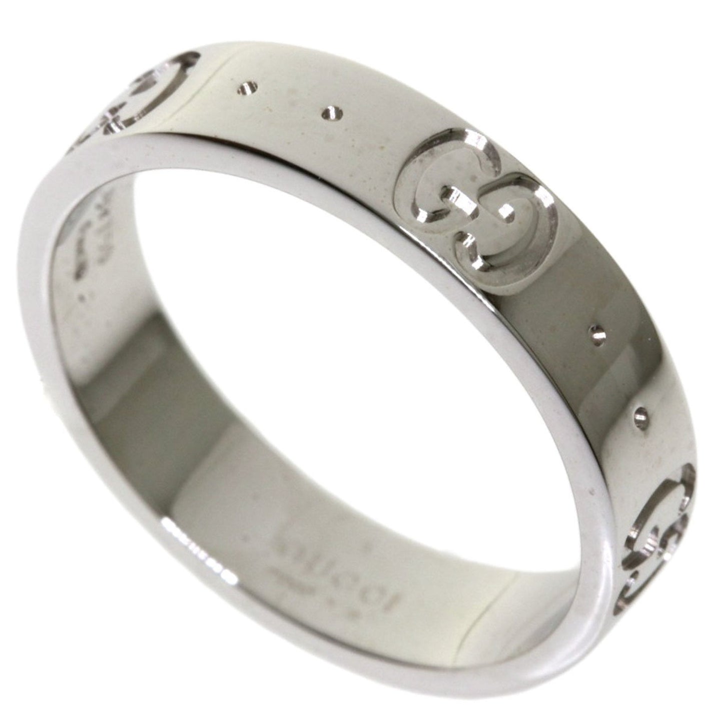 Gucci Icon Ring # 8 K18 White Gold Ladies