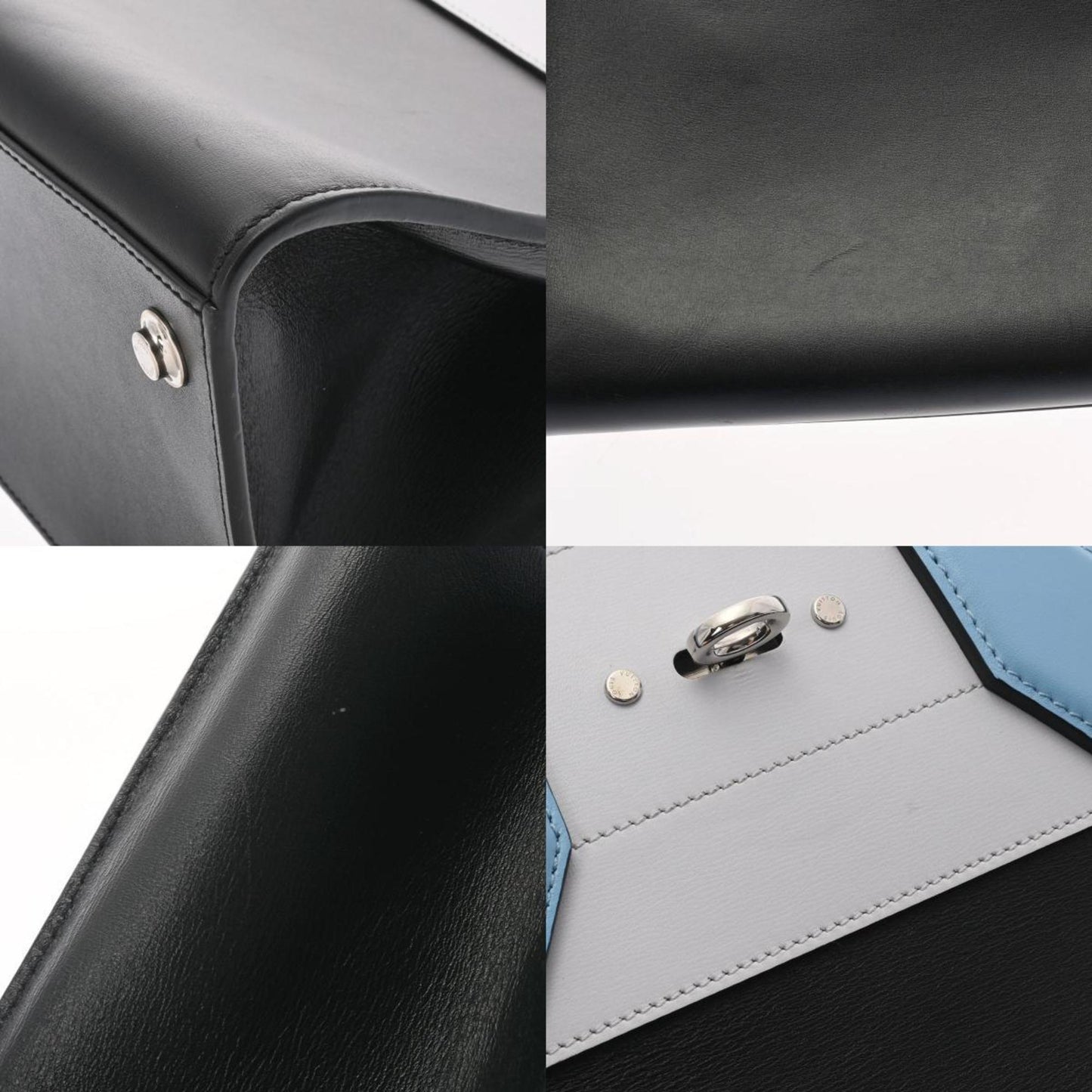 LOUIS VUITTON City Steamer MM Black Gray Blue M42435 Ladies Calf Bag