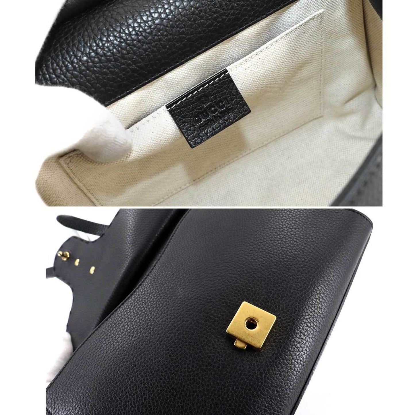 Gucci GG Marmont 2way hand shoulder bag leather black 442622 Bag