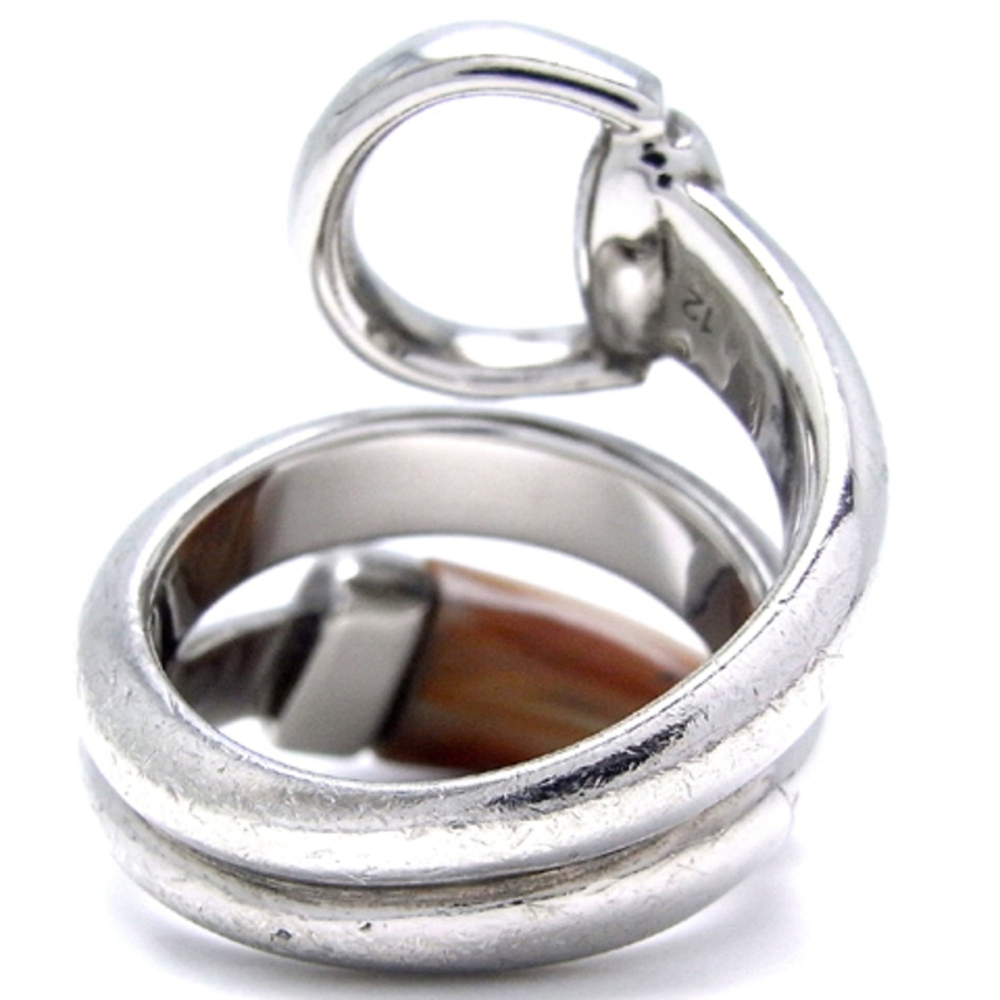 Gucci Horsebit Horn Lady's Ring Silver 925