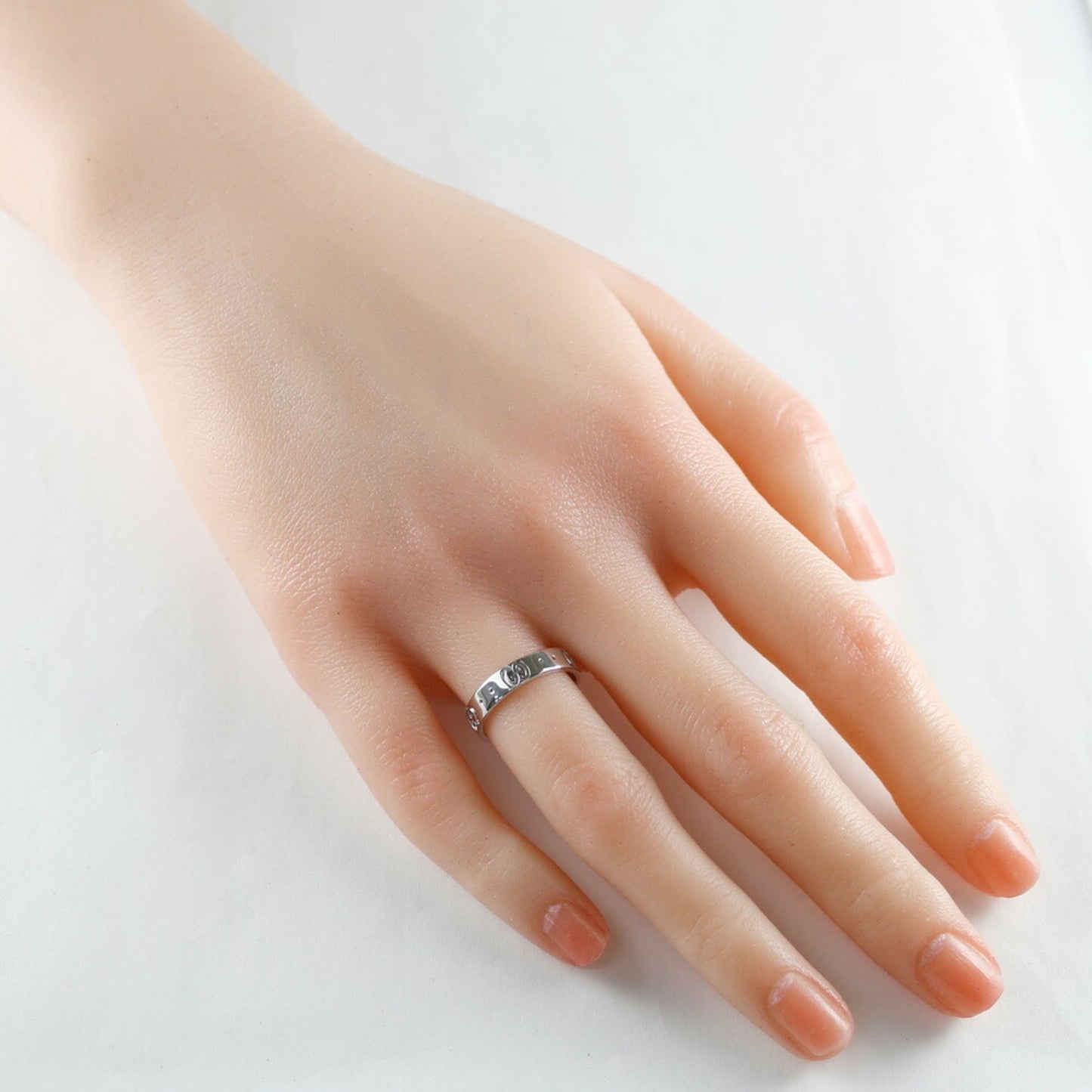 Gucci K18WG Ring / Icon No. 9.5 Silver Ladies 18K K18 White Gold Accelerating