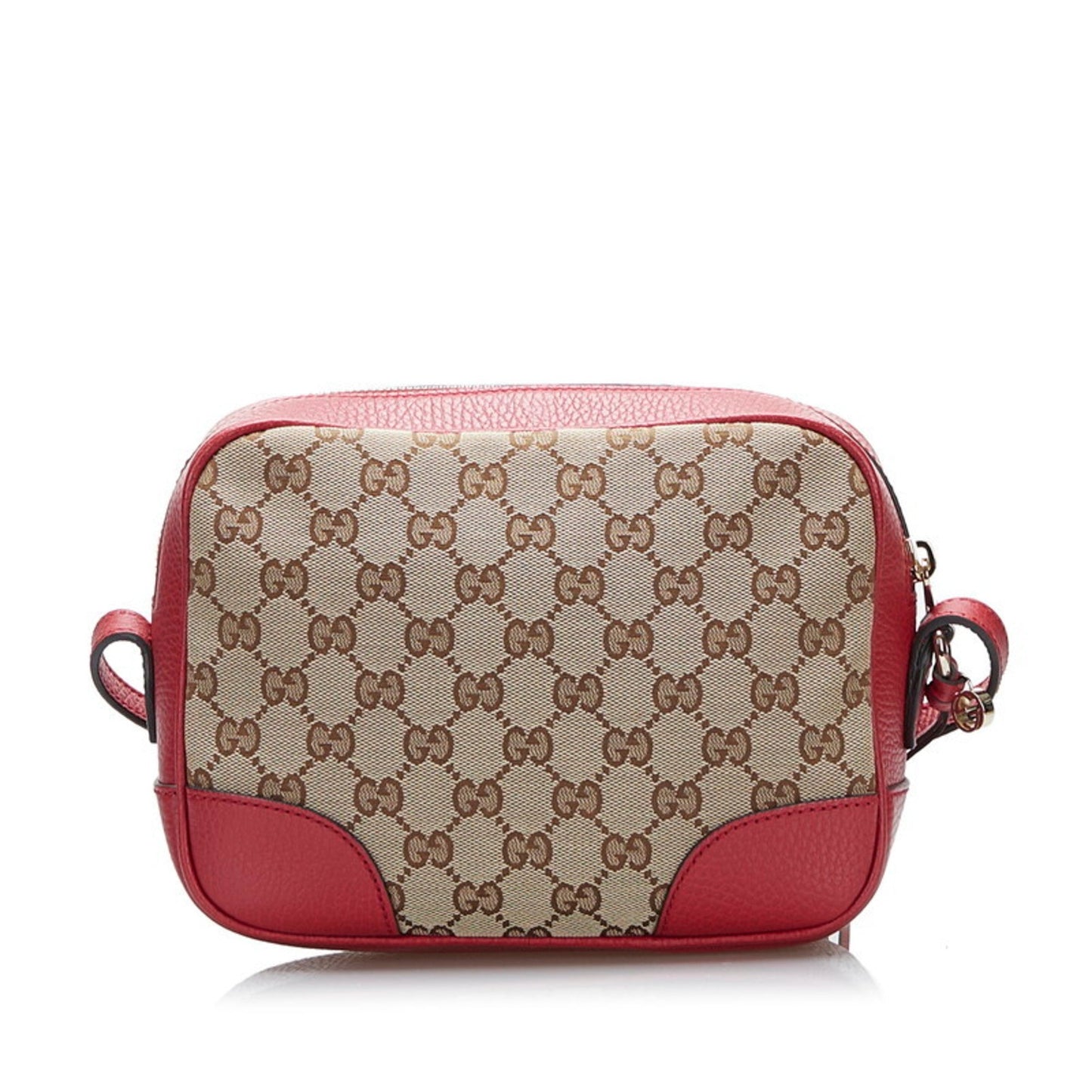 Gucci GG Canvas Shoulder Bag 449413 Brown Red Leather Ladies Gucci
