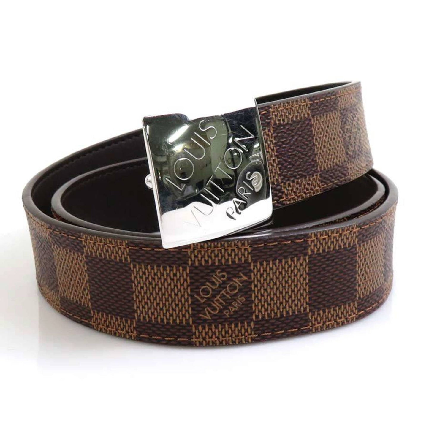 LOUIS VUITTON Belt Damier Centure Carre Canvas Ebene Unisex M6803