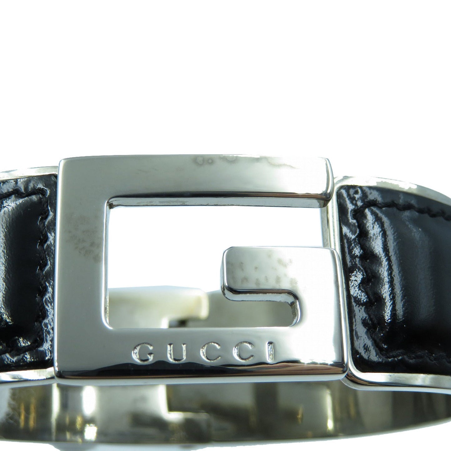 Gucci G Black Silver Enamel Bracelet Bangle 0039 GUCCI