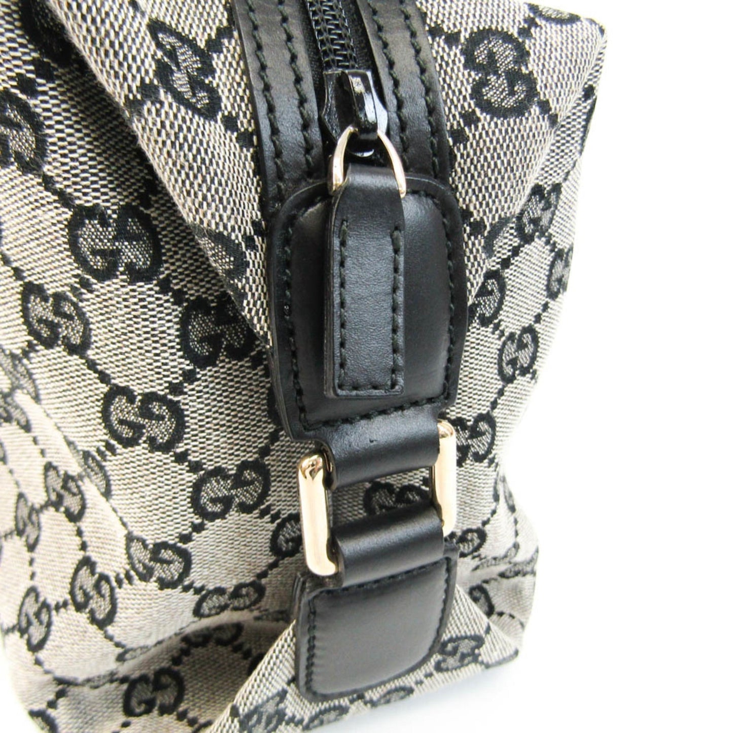 Gucci GG Canvas 272375 Women's Leather,Canvas HandBag Black,Gray