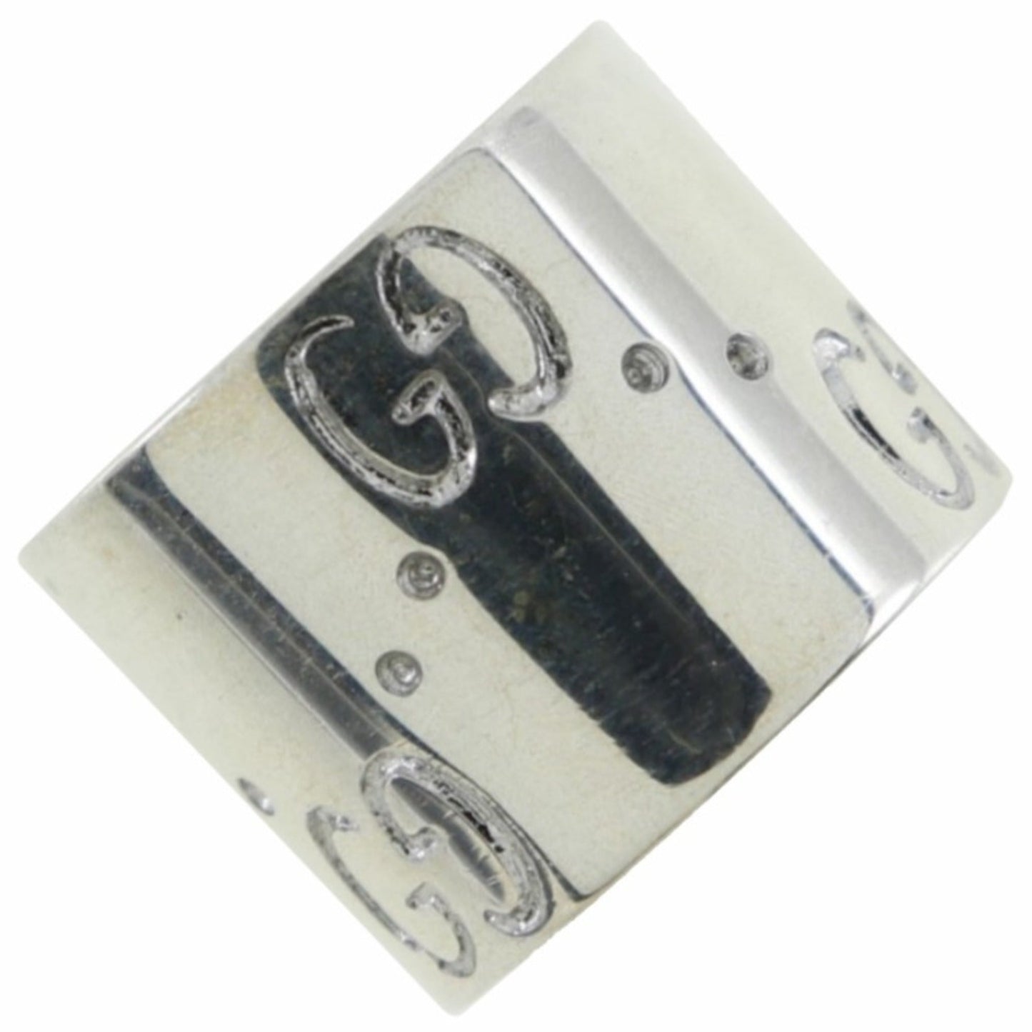 GUCCI Icon Ring Pendant Top K18 White Gold Made in Italy ring Unisex