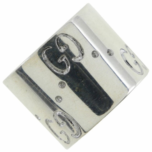 GUCCI Icon Ring Pendant Top K18 White Gold Made in Italy ring Unisex