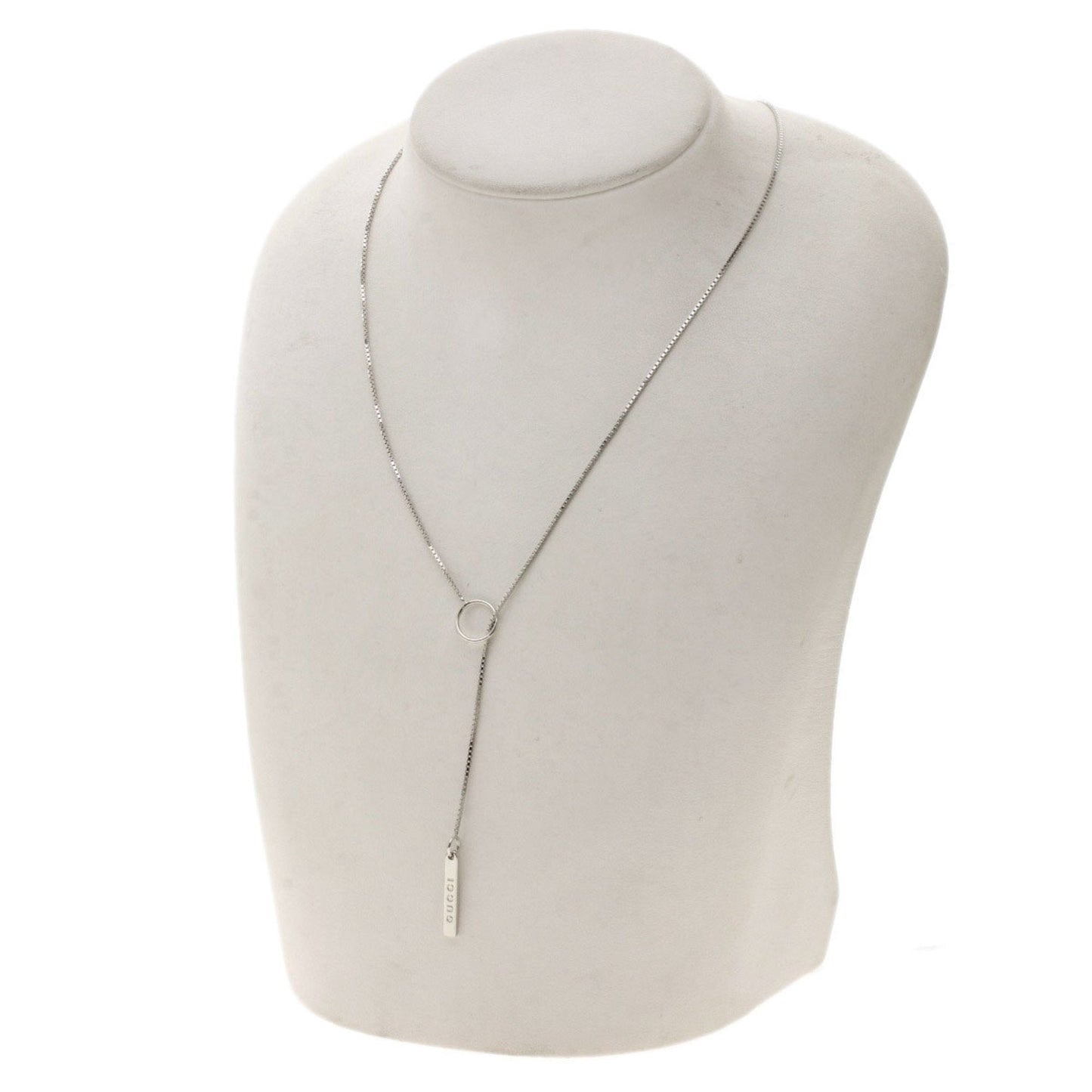 Gucci Lariat Necklace K18 White Gold Ladies GUCCI