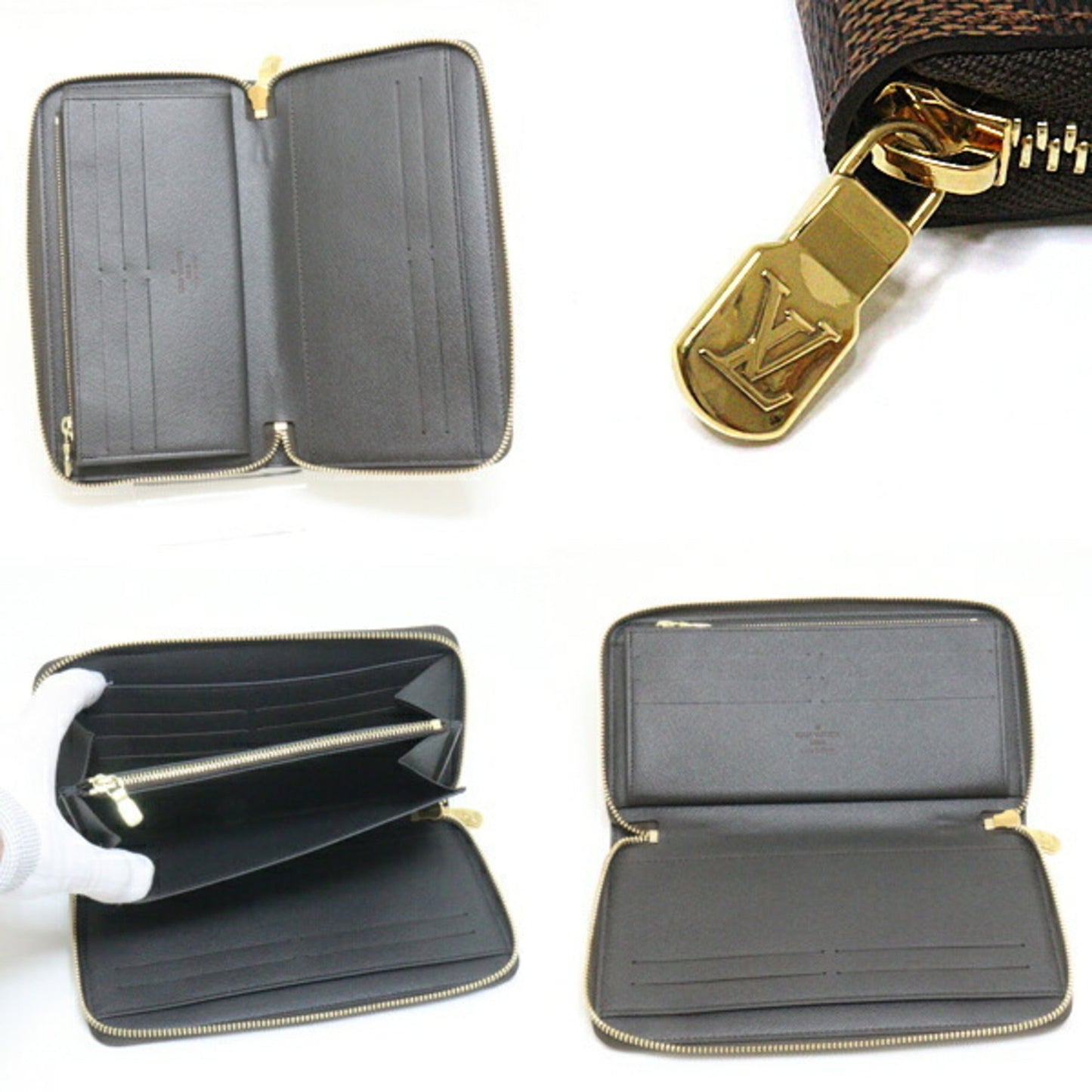 Louis Vuitton Damier Ebene Round Long Wallet Zippy Organizer N63502