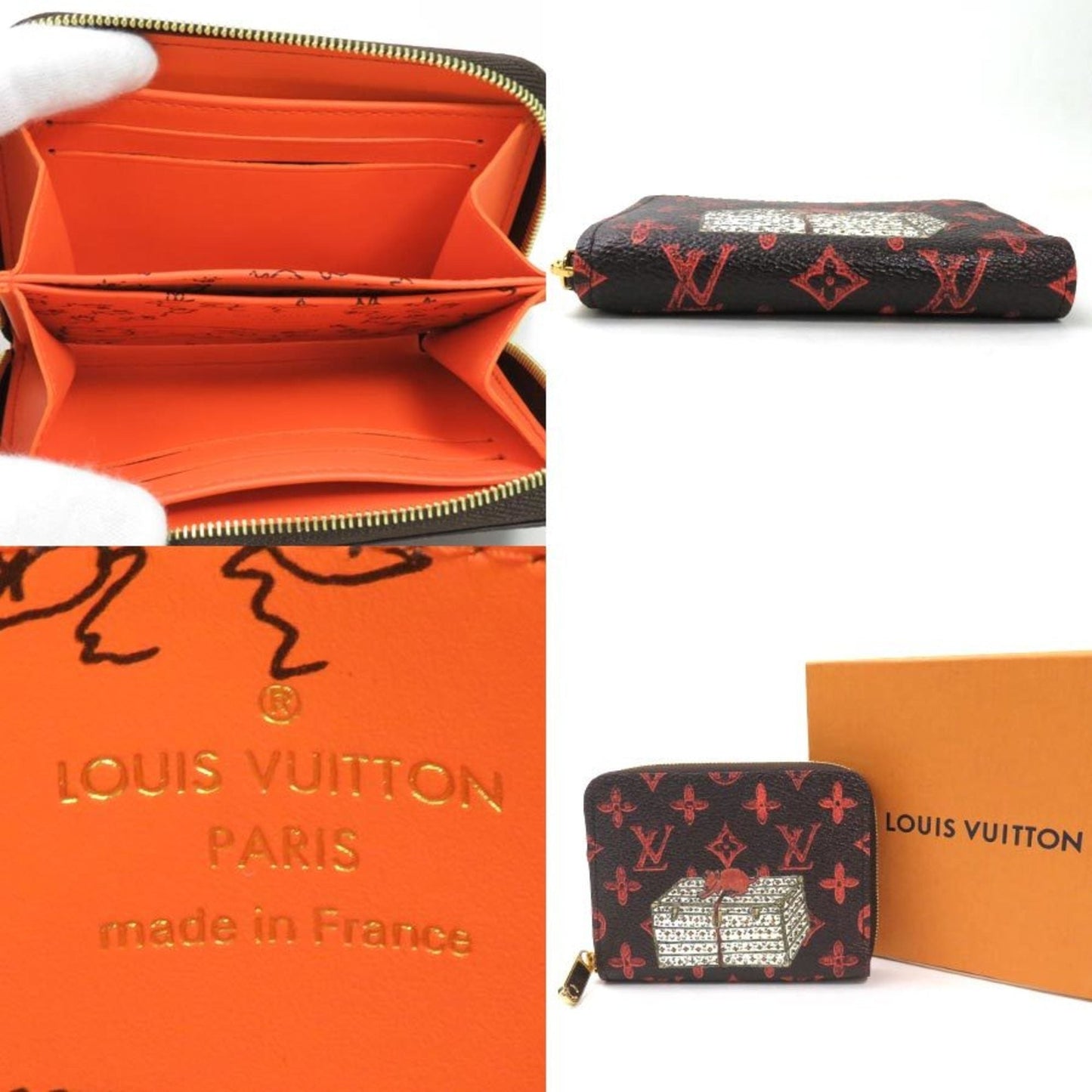 Louis Vuitton Coin Purse Card Case Catgram Grace Coddington Collaboration Zippy Marron Transformed Monogram Canvas Ladies M63883