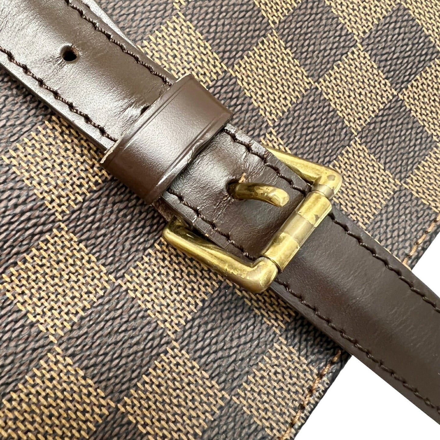 Louis Vuitton Damier Chelsea N51119 TH1088 Tote Bag Shoulder PVC Leather Brown Men's Women's