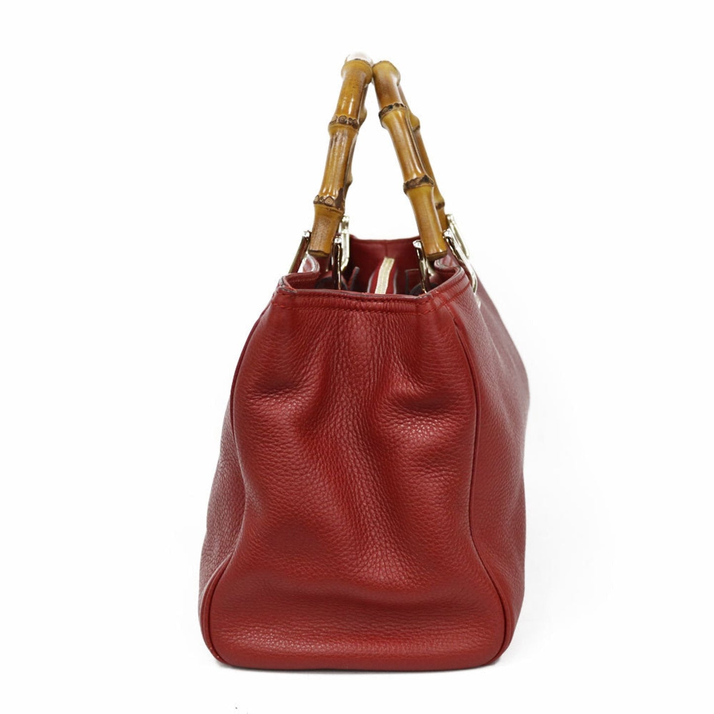 Gucci Shoulder Bag Bamboo Red Ladies