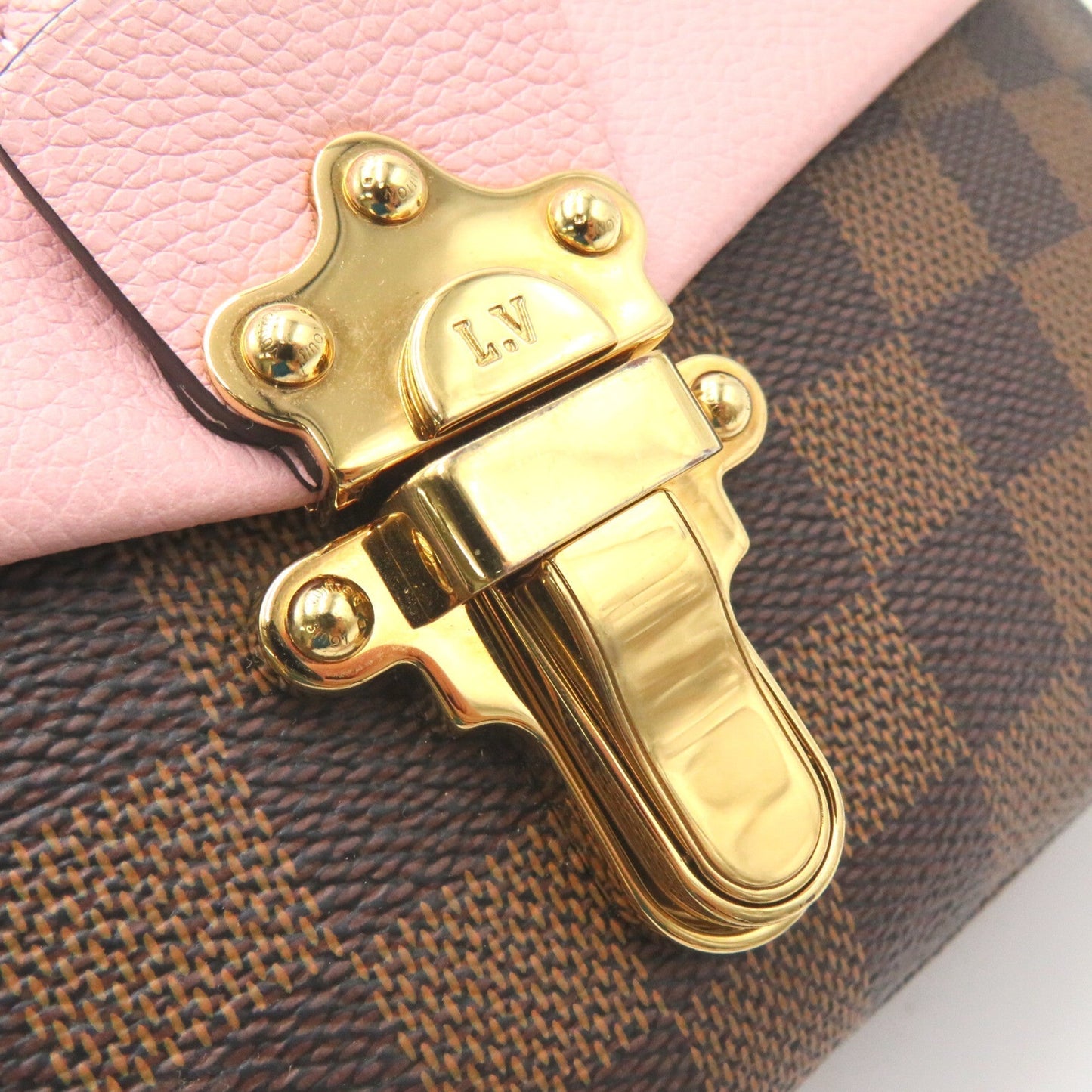 LOUIS VUITTON Brown Pink Magnolia Damier PVC coated canvas leather N44244