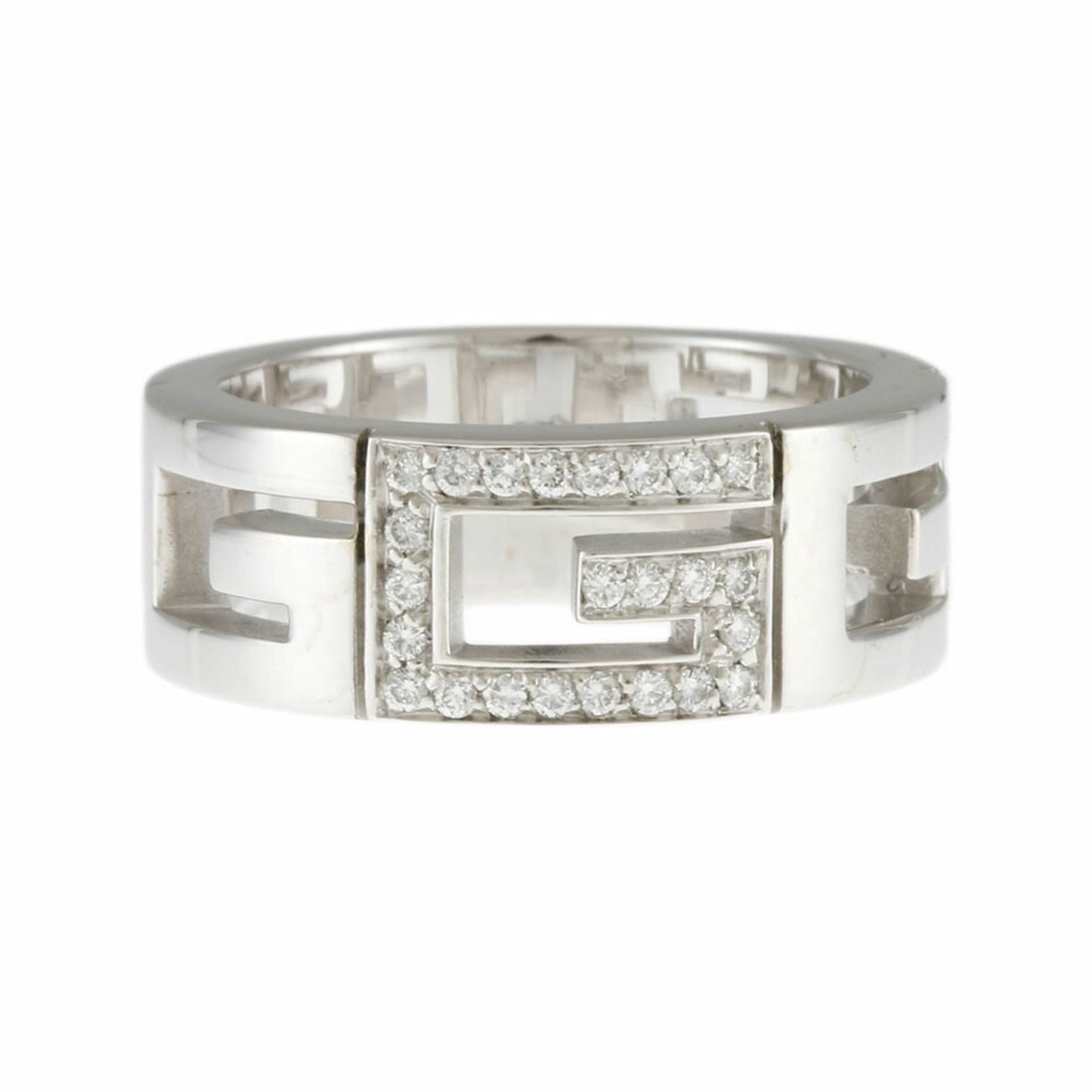 Gucci Multiple Ring No. 11.5 18K K18 White Gold Diamond Women's