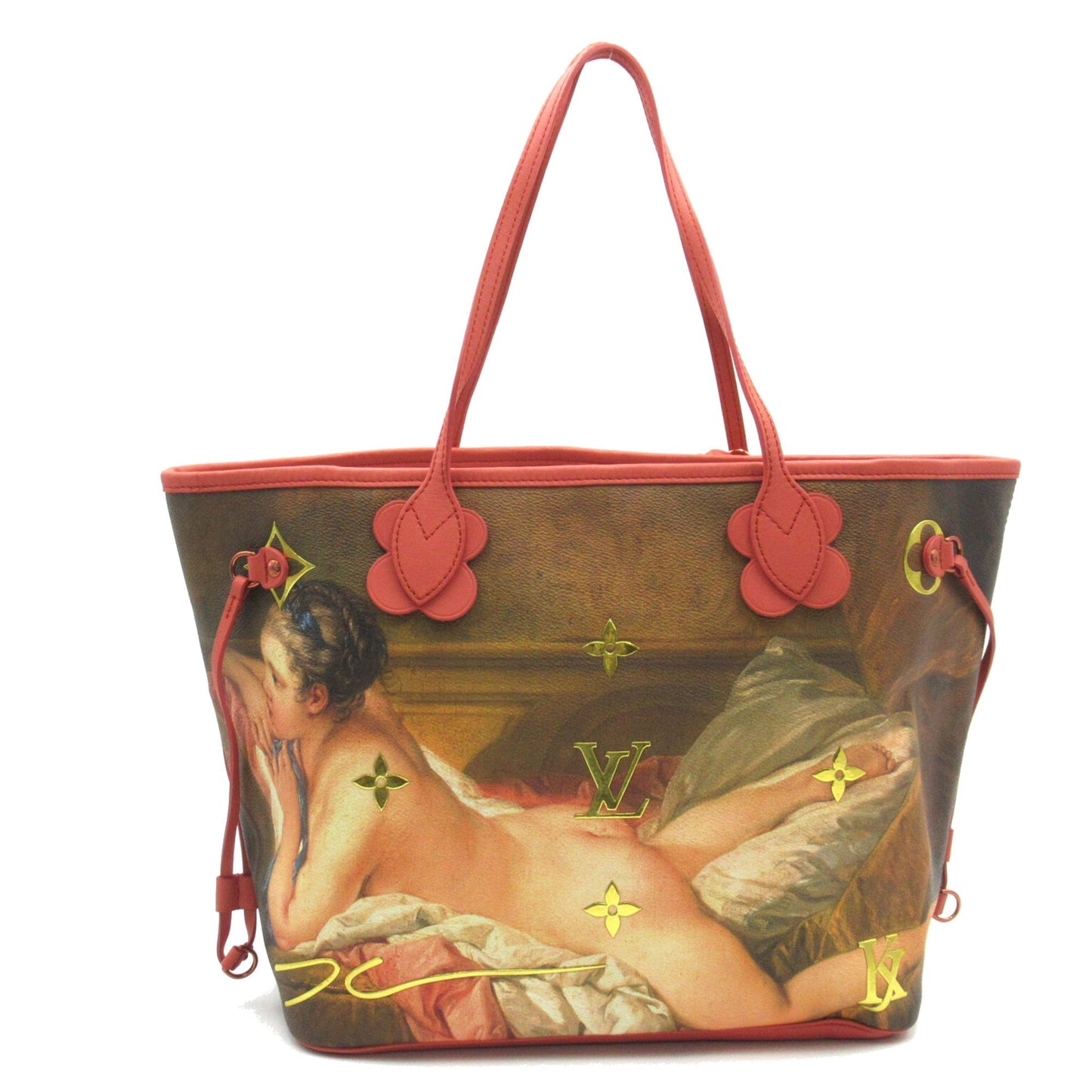 LOUIS VUITTON BOUCHER Neverfull MM Pink Beige Poppy petal Masters collection PVC coated canvas M43357